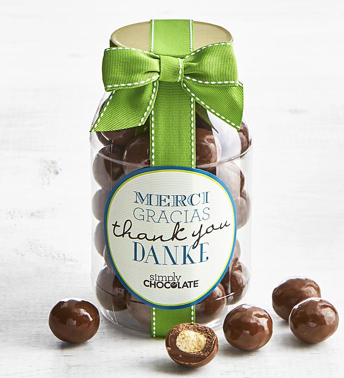 Simply Chocolate® Thank You! Malted Milk Balls Jar